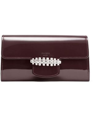 Jimmy Choo Bing Patent Leather Wallet-On-Chain - Purple