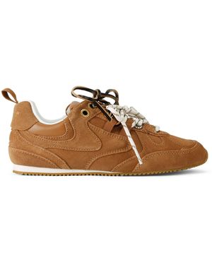 Kurt Geiger Suede Slim Runner Trainers - Brown