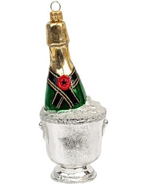 Harrods Glass Champagne And Ice Bucket Tree Decoration - Metallic