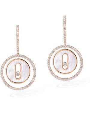 Messika Lucky Move Small, Diamond And Mother-Of-Pearl Earrings - Metallic