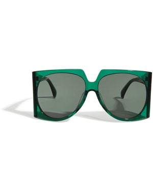 Max Mara Acetate Oversized Anne Sunglasses - Green