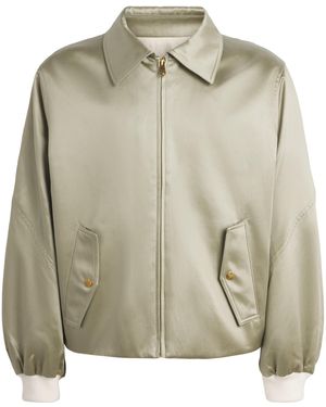 Willy Chavarria Satin Opera Bomber Jacket - Green