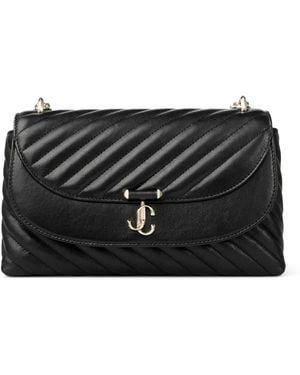 Jimmy Choo Medium Leather Curve Cross-Body Bag - Black