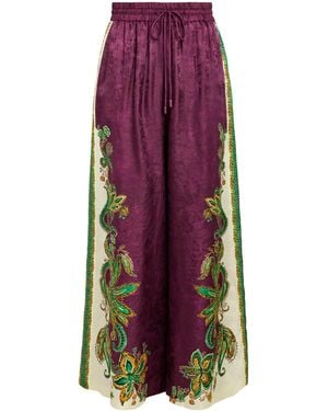 ALÉMAIS Silk-Blend Ruthie Trousers - Purple