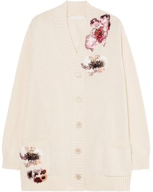 Marina Rinaldi Cotton Sequin Cardigan - White