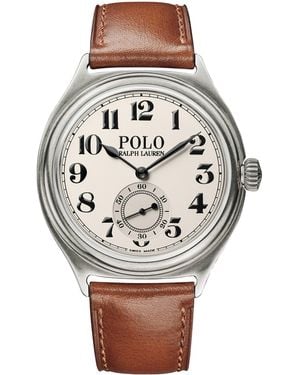 Polo Ralph Lauren Leather Polo Vintage 67 Watch - Gray