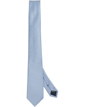 Emporio Armani Geometric Jacquard Tie - Blue