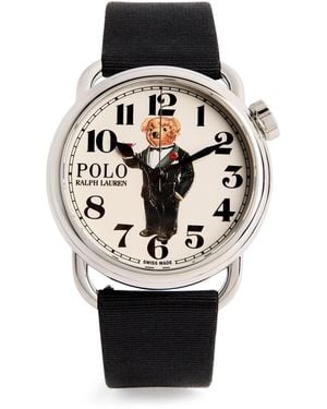 Polo Ralph Lauren Stainless Steel Martini Tuxedo Polo Bear Watch - Black