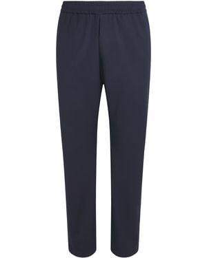 Barena Wool-Blend Drawstring Straight Trousers - Blue