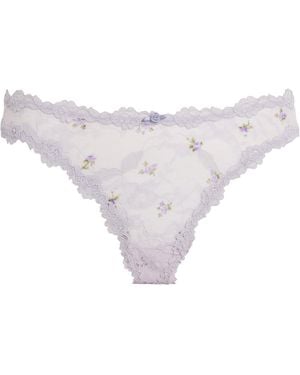 Skims Lace Dipped Thong - White