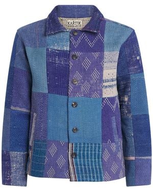 Kartik Research Cotton Patchwork Jacket - Blue