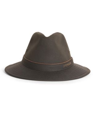 Stetson Cotton-Blend Wax Traveller Hat - Brown