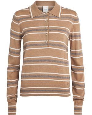 Varley Stripe Mayra Polo Sweater - Brown