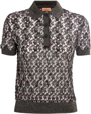 Missoni Metallic Crochet Polo Shirt - Black