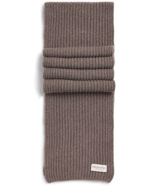 Johnstons of Elgin Cashmere Lovat Ribbed Scarf - Brown