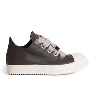 Rick Owens Leather Jumbo-Lace Trainers - Brown