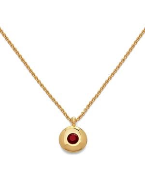Monica Vinader Vermeil And Garnet January Birthstone Necklace - Metallic