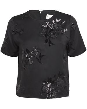 Claudie Pierlot Satin Sequinned Top - Black