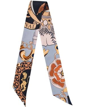 Aspinal of London Silk Shield Skinny Scarf - White