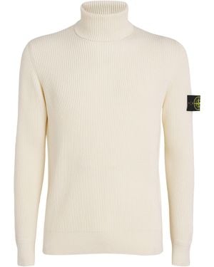Stone Island Wool Rollneck Jumper - White