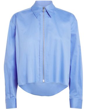 Sandro Cotton Zipped Shirt - Blue
