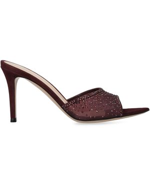 サンダル・ミュール Gianvito Rossi Suede Mules With Bangs Gianvito Rossi Holly 70mm Platform Suede Mules | Black