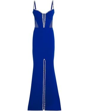 Celia Kritharioti Crystal-Trim Mermaid Gown - Blue