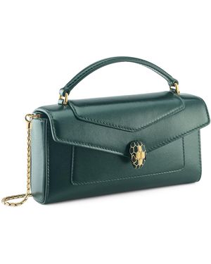 BVLGARI Calfskin Serpenti Forever Cross-Body Bag - Green