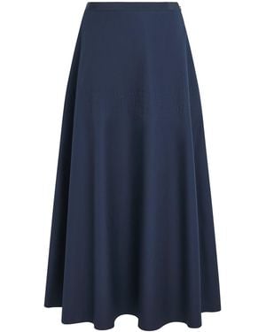 FFORME Cotton-Silk Deeta Maxi Skirt - Blue