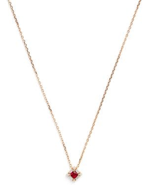 Suzanne Kalan Ruby And Diamond Mini Princess Pendant Necklace - Metallic