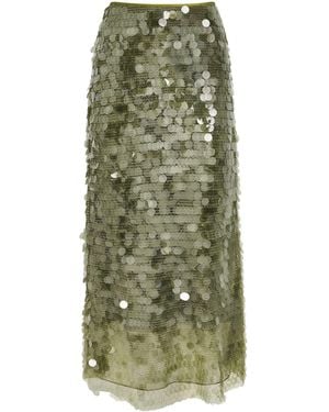 Cinq À Sept Sequin Calista Midi Skirt - Green