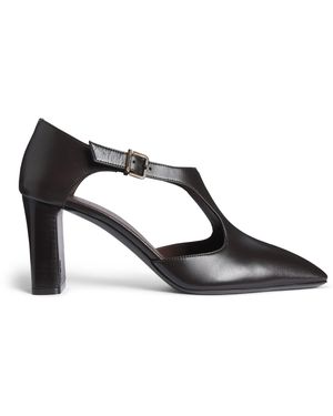 Max Mara Nappa Leather Cut-Out Pumps 75 - Black