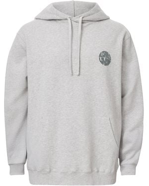 AllSaints Organic Cotton Waved Hoodie - Grey