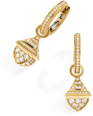 Marli New York Mini And Diamond Cleo Rev Drop Earrings - Metallic