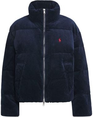 Polo Ralph Lauren Stretch-Cotton Corduroy Puffer Jacket - Blue