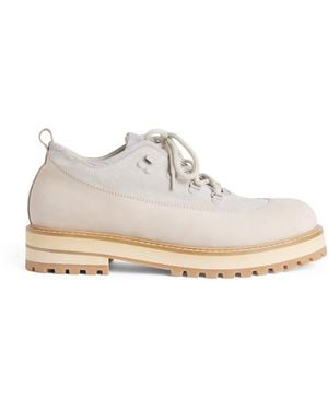 Eleventy Nubuck And Suede Trekking Shoes - Natural