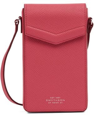 Smythson Leather Envelope Phone Case - Red