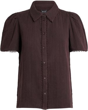 ME+EM Cotton Cheesecloth Blouse - Brown