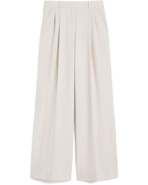 Weekend by Maxmara Virgin Wool Wide-Leg Trousers - White