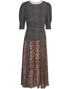 RIXO London Printed Meg Midi Dress - Brown