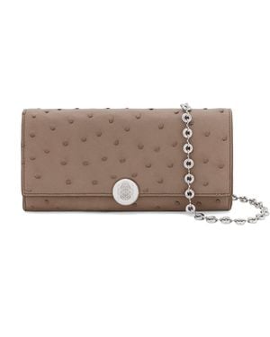 Loewe Ostrich Leather Pebble Continental Wallet - Brown