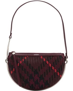 Burberry Small Woven Bridle Saddle Bag - Purple