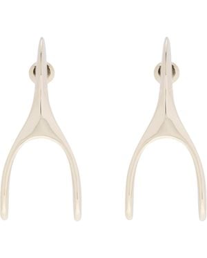 McQueen Embellished Wishbone Earrings - Natural