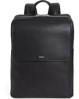 Sandro Leather Logo Backpack - Black