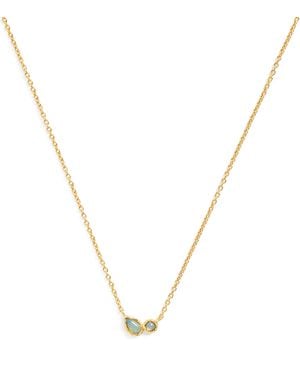 Astrid & Miyu Opal Cluster Charm Necklace - Metallic