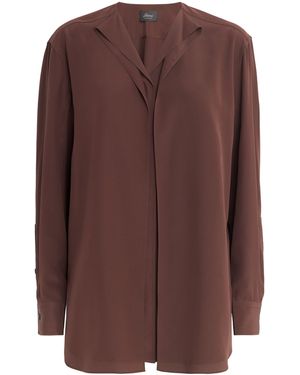Brioni Silk Layered Shirt - Brown