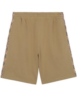 Burberry Check-Trim Sweatshorts - Natural