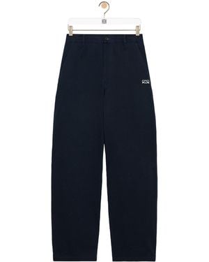Loewe Twill Straight-Leg Trousers - Blue
