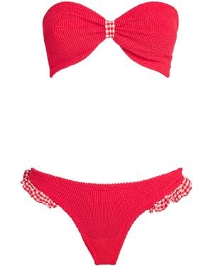 Hunza G Gingham-Trim Jean Bikini - Red