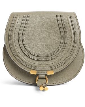 Chloé Small Leather Marcie Saddle Bag - Natural